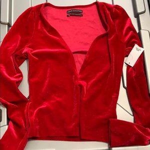 Super deep cut velvet long sleeve.